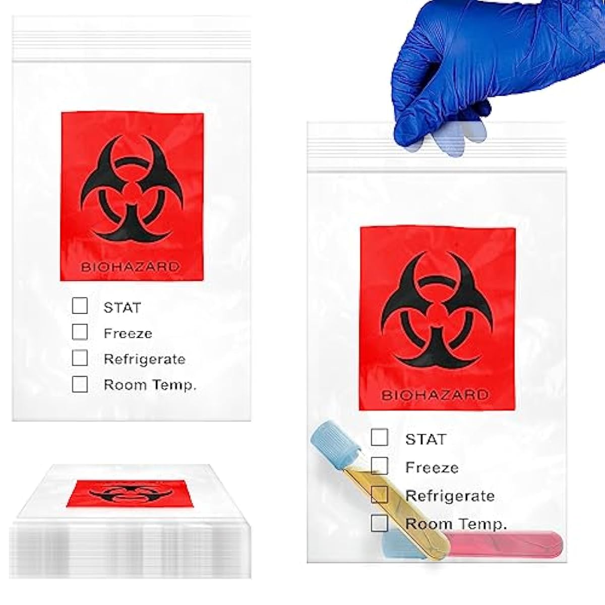  Bio-Hazard Zipper Bags